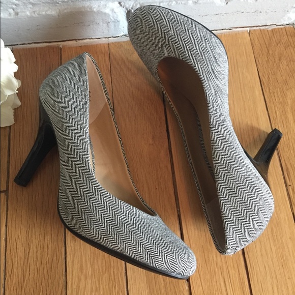 Kelly & Katie Black/White ZigZag Textured Heel 7.5 - Picture 3 of 6